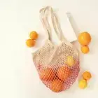 Camp Collection Dip Dye Market Produce Tote Bag Pink Ombre Mesh Woven Reusable