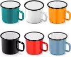 Enamel Camping Mugs Set 12Oz Coffee Camp Small Enamel Tea Cups for Indoor and Ou