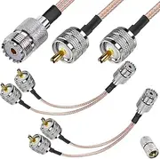 Xiatiaosann UHF Female to Dual Male Splitter Cable, UHF Splitter SO239 to Dual PL-259 RG316 Coaxial Cable, for HAM CB Radio Antenna Analyzer Dummy Load SWR Meter (30 cm)