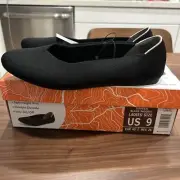 Jsport Ladies' Doreen Casual Flat Ballet Women's Shoe Black- New Size 9