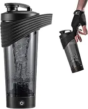 Electric Protein Shaker Bottle 800ml Black Blender Shaker Bottles For Protein Mixes With Slicone Handle Protein Shaker Bottle For Coffee Milk Supplement Powder（Black）
