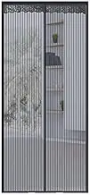 zolyet 48 x 82 Inch Door Screen -Mosquito Gauze Curtain Summer Door Curtain Screen Punc Mosquito ct Net Transluce Vented Home Decoration Black