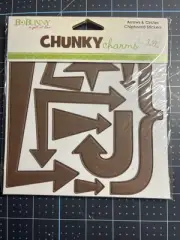Bo Bunny CHIPBOARD stickers chunky charms brown arrows and circles