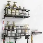 Shower Caddy, Adhesive Improved Shelves [9 Detachable Shower Accessories,Soap Di