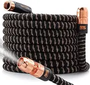 [Pocket Hose] Copper Bullet AS-SEEN-ON-TV Expands to 100 ft REMOVABLE Turbo Shot Multi-Pattern Nozzle 3/4 in Solid Copper Anodized Aluminum Fittings Lead-Free Lightweight No-Kink Garden Hose