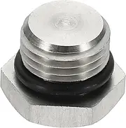 uxcell BSPP Pipe Plug Fitting, 304 Stainless Steel G1/4 Male Outer Hex Thread for Plumbing Fixed with Sealing Rubber Ring