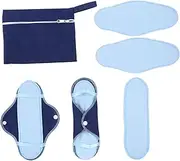 Healeved 1 Set 8pcs Polar Fleece Sanitary Napkin Leakproof Panties Reusable Period Pad Postpartum Maternity Pads Panty Cloth Blue