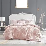 Luxury Tufted Duvet Cover, Light Pink Duvet Set, Full Quilt Cover, Cotton Bedding with Matching Sham, All Season Home Decor (Light Pink, Full)