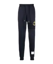 Thom Browne Anchor Embroidered Trackpants 3,4 navy blue