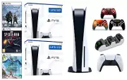 Sony PlayStation 5 Disk Enhanced Up to 2.8TB Storage PS5 Console Holiday Bundle