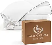 Pacific Coast Down Comforters Twin Size, 100% Cotton Duvet Insert, Extra Fluffy White Comforter, Ultra-Soft, Breathable, All Season Hotel Luxury Bedding Comforters, 8 Corner & Center Loops (68"x90")