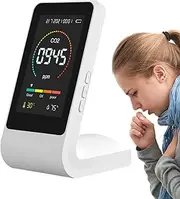 Air Quality Monitor - Portable CO2 Detector, Home Pollution Detector | 3in1 Carbon Dioxide Detector, Monitoring Tool With Automatic Alarm System For Restaurants, Bar, Rooms, , Gyms, Schools