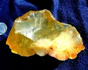 Libyan Desert Glass Meteorite Tektite impact specimen( 1025 ct)Dimples Flat A