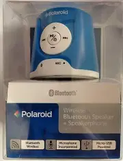 NEW Polaroid Rechargeable Wireless Bluetooth Speaker with Mic Blue*FREE SHIPPING