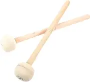 GOOHOCHY 2 pcs Non Slip Felt Drum Mallet with Wooden Handle Bass Drum Sticks for Percussion Practice for Bands Cafes and Concerts