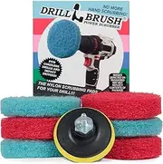 Drill Brush - Scrub Pads - Bathroom Accessories - Cleaning Supplies - Spin Scrubber Pad Kit - Hard Water Stain Remover - Shower Cleaner - Tub Cleaner - Bath Mat - Glass Cleaner - Shower Door Cleaner