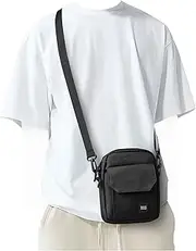 [PAUBACK] Crossbody Bag for Mens,Travel Passport Wallet Bag for Men for Cell Phone, Small Neck Pouch Side Shoulder Bag for Men