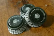 3 Guitar Speed Grip Top Hat Knobs... Silver Flake/Black... JAT C.G.P