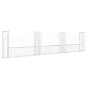 U-Shaped Gabion Wall Basket With 4 Posts 380x20x100cm Outdoor Landscape Decor