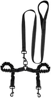 Double Lead for 2 Dogs, Reflective Dog Lead for Two Dogs, Tangle-Resistant and Shock-Absorbing Dog Lead for Walking with Small and Large Dogs