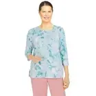 Alfred Dunner Isle Of Capri 3/4-Sleeve Mini-Ruffle Top Size XL NWT X-Large
