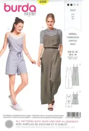 Burda 6408 Summer Romper or Jumpsuit w Pockets Sz 6-16 UNCUT Pattern