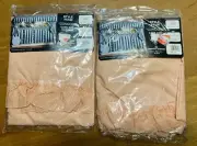 NOS Vintage Corona Cape Cod CURTAINS ruffle Apricot Peach White 2 Pair 60”x36”