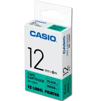 在飛比找momo購物網優惠-【CASIO 卡西歐】標籤機專用色帶-12mm綠底黑字(XR