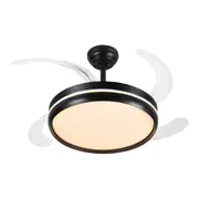Windora Cyra 42" Black Halo DC Ceiling Fan w/ 3CCT LED Remote Control