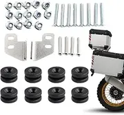 11 Pieces Side Box Mounting Kit - Tail Bag Mounting Kit for Motorcycle Rear Pannier Bag, Rubber + Stainless Steel, with 8 Black Rubber Washers, 2 Metal Brackets and Must-Have Bolt and Nut
