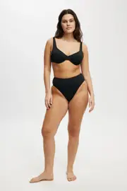 [Body] Body - Highwaisted Cheeky Bikini Bottom - Black S BLACK
