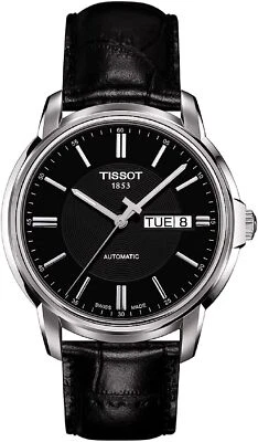 TISSOT Watch Automatic III Black Dial Leather Band T0654301605100 Men's New
