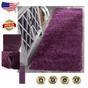Plush Purple California Shag Collection Runner Rug - 2'3" x 7', Easy Care Design