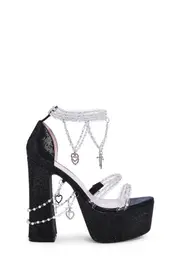 [Sugar Thrillz] Holy Revelation Platform Heels - Rhinestone