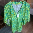 NEW TRINA TURK Trellis V-Neck Small Tunic Top Swim Spa Cover Up Dress