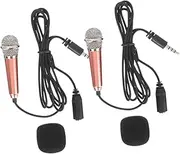 ERINGOGO 2pcs Mini Recording Microphone for Boys and Girls Mobile Phone Laptop Singing Phone Portable Wireless