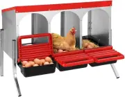 3 Hole Chicken Nesting Box Roll Away Hen Laying Nest Boxes Chook Coop Egg Broode