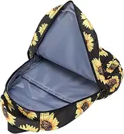 [Gatuida] Unique Sunflower Printing Waterproof School Bag Lightweight Backpack for Girls Blue for School and