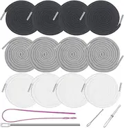 12 Pieces 66 Inches XL Lengthened Drawstring Cords Replacement Drawstrings with 4 Pieces Easy Threaders for Sweatpants Shorts Pants Jackets Coats