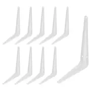 10 Pack 8 x 6 Inch Iron Hidden Wall Mounted Shelf Supports (White)