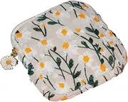 Flower Design Napkin Bag, Sanitary Napkin Storage Bag, Embroidered Period Bag, Daisy Tampon Storage Pouch, Portable Organizer Pouch for Sanitary Napkin, 4.72x4.72x0.59 inches, multicoloured, cream