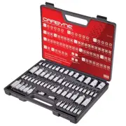 Carbyne 62 Pc Master Torx Bit Socket Set & Torx External Socket Set, S2 Steel