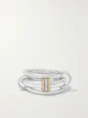 [Spinelli Kilcollin] Spinelli Kilcollin - Gemini Set Of Three 18-karat White, Yellow And Rose Gold Diamond Rings - Silver - 5 5 Silver