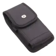 For iPhone 15 Plus - Rugged Case Belt Clip Holster Canvas Cover Pouch Carry