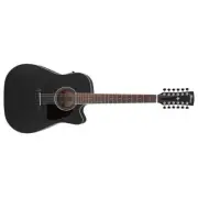 Ibanez AW8412CE Acoustic Guitar 12-String Dreadnought Weathered Black w/Pickup &