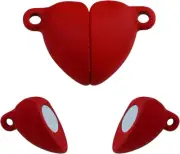 5Set/Bag Red Heart Shaped Connected Clasps Clasps Leather Cord Bracelet Connecto