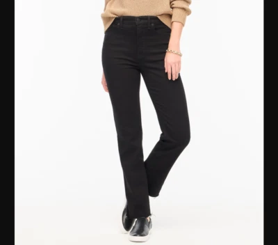 J Crew NEW NWT Womens 27 Black Stovepipe Straight Jeans Stretch