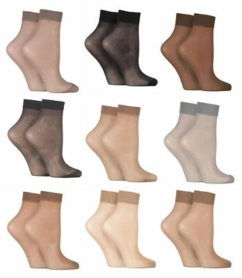 New Sheer Ankle 15 Denier Tights Pop Trouser Breathable Everyday Socks Multipack
