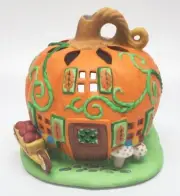 PartyLite Pumpkin Patch Tealight House Candle Holder Holiday P7303 Retired NIB