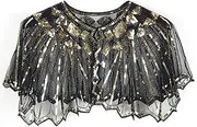 [Vxcbad] 1920s Women's Shawls Stole for Evening Dress, Retro Scarf for Wedding Party, Bridal Shawl for Gatsby Costume Accessories, silver, Durchschnittsgröße